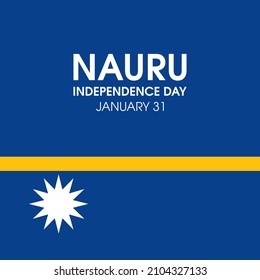 Vector del Día de la Independencia de Nauru. Bandera abstracta del vector Nauru. Afiche del Día de la Independencia de Nauru, 31 de enero. Día importante