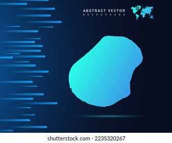 Nauru Karte mit abstrakter blauer Hintergrundtechnologie.