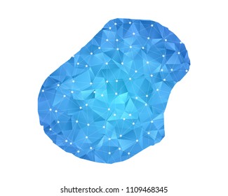 Nauru Map - Abstract geometric rumpled triangular low poly style gradient graphic on white background , line dots polygonal design for your . Vector illustration eps 10.
