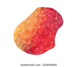 Nauru Map - Abstract geometric rumpled triangular low poly style gradient graphic on white background , line dots polygonal design for your . Vector illustration eps 10.