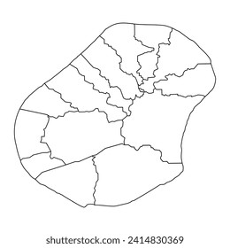 Nauru map with administrative divisions. Vector illustration.
