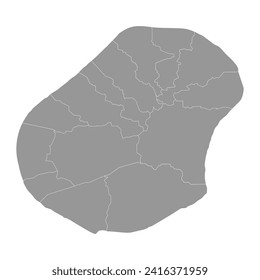 Nauru map with administrative divisions. Vector illustration.