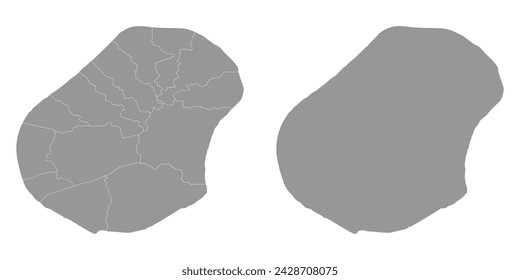 Nauru map with administrative divisions. Vector illustration.