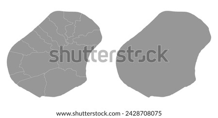Nauru map with administrative divisions. Vector illustration.
