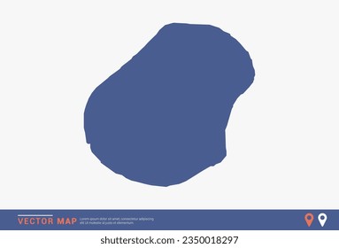 Mapa de Nauru - estilo abstracto azul aislado en fondo blanco para infografía, vector de diseño.