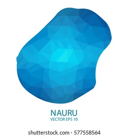 Nauru map - blue geometric rumpled triangular low poly style gradient graphic background , polygonal design for your . Vector illustration eps 10.