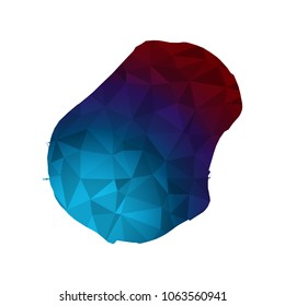 Nauru map - Colorful Polygonal map of Nauru  rumpled triangular low poly style gradient graphic background , Vector illustration eps 10.
