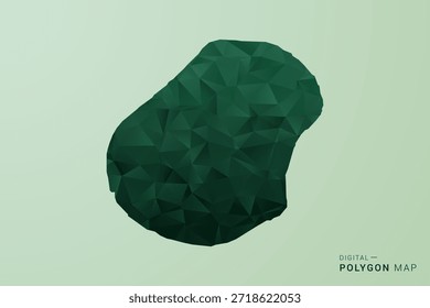 Mapa de Nauru - Ilustración vectorial de estilo polígono verde, diseño geométrico de bajo poliéster con silueta limpia sobre fondo verde suave.