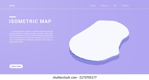 Nauru map of isometric purple vector illustration. Web banner layout template.