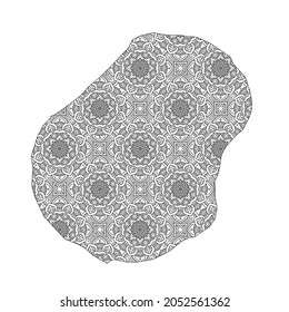 Nauru map with mandala Design. Vector Illustration