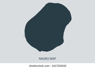 Nauru map on gray background vector, Nauru Map Outline Shape Gray on White Vector Illustration, Map with name. Map of Oceania. Symbol for your web site design logo. Eps10.