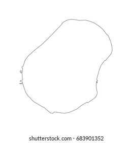 Nauru map outline on the white background. Vector illustration