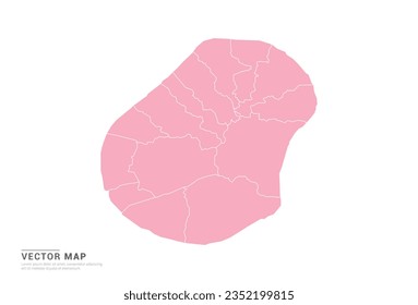 Nauru Map - Pink abstract style isolated on white background for infographic, design vector.