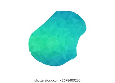 Nauru Map - Polygon Style Vector Illustration in Green and Blue Gradient, Low Poly Geometric Design, Isolated on White Background, Perfect for Infographics and Learning Use.