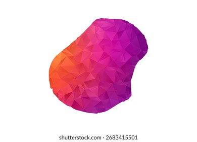 Karte von Nauru - Vektorgrafik im Polygonstil in orangefarbenem und rosafarbenem Farbverlauf, geometrisches Design mit niedrigem Poly, einzeln auf weißem Hintergrund für Infografiken und Bildung.