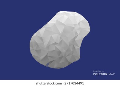 Mapa de Nauru - Ilustración vectorial de estilo de mapa blanco y negro polígono, diseño geométrico de bajo poli, aislado sobre fondo azul.
