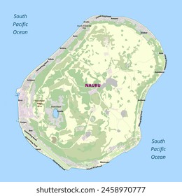 Nauru map poster art vector illustration