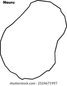 Nauru map simple outline white fill