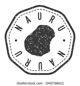 Marca Retro del sello del mapa de Nauru. Pasaporte postal de Silhouette. Icono del vector de redondeo de sellado. Diseño de rehenes de insignia vintage.