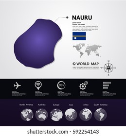 Nauru Map vector illustration
