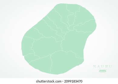 Nauru Map - World Map International vector template with High detailed including green and white outline color isolated on white background - Vector illustration eps 10