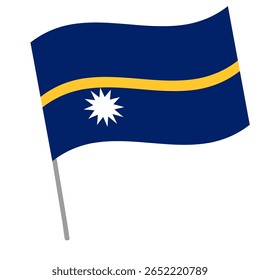 Bandeira nacional de Nauru flutua com mastro