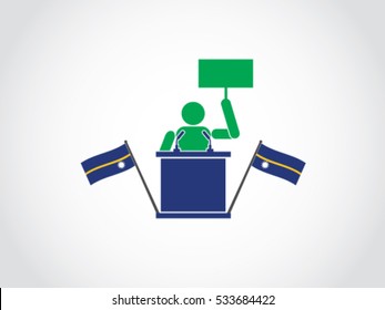 Nauru Podium Protest