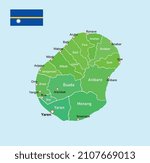 Nauru regions map. Education vector illustration