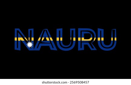 Nauru Republic Day banner. Nauru national flag logo on black background. Vector illustration