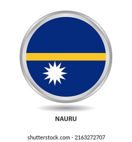 Nauru round flag design is used as badge, button, icon, wall painting