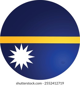 Vetor de Ícone de Bandeira Redonda Nauru