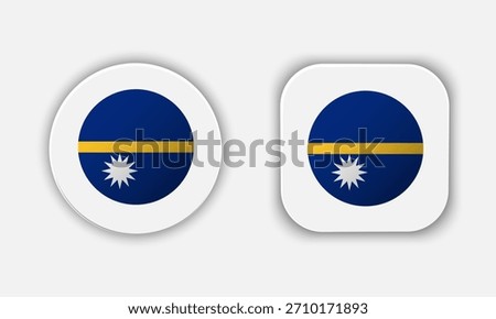 Nauru Rounded National Flag Button Icon