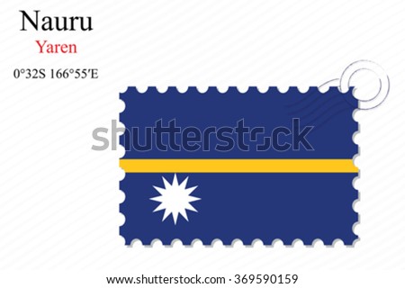 nauru stamp design over stripy background, abstract vector art illustration, image contains transparency