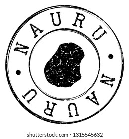 Nauru Stamp Postal. Map Silhouette Seal. Passport Round Design. Vector Icon. Design Retro Travel.