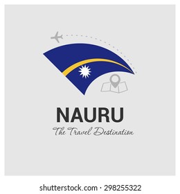 Nauru The Travel Destination logo - Vector travel company logo design - Country Flag Travel and Tourism concept t shirt graphics - vector illustration