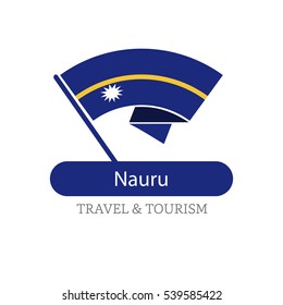 Nauru The Travel Destination logo - Vector travel company logo design - Country Flag Travel and Tourism concept t shirt graphics - vector illustration
