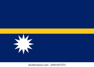 Nauru vector flag in official colors and 3:2 aspect ratio.