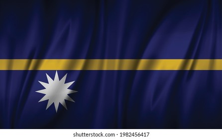 Nauru wave flag, flat layout, vector illustration
