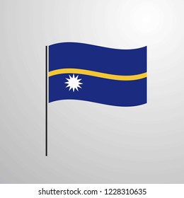 Nauru waving Flag