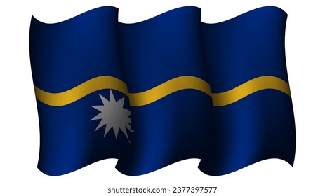 nauru ondulador diseño de bandera vectorial ilustración adecuada para el momento del día del fiesta o el diseño de afiches del evento en nauru