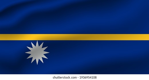 Nauru waving flag vector editable