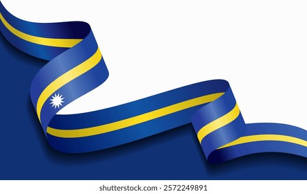 Nauruan flag wavy abstract background. Vector illustration.
