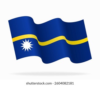 Nauruan flag wavy background layout. Vector illustration.