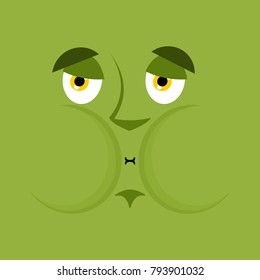 Nausea emoji. Sick Green face Nauseating. Vector illustration.