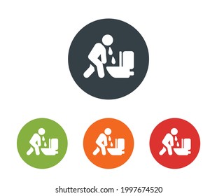 Nausea emoticon face icon vector illustration. Unhealthy and sickness concept.