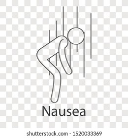 Nausea icon on transparency background. Business creative idea design. Line vector illustration use for your project.
