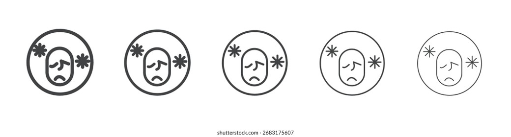 Übelkeit Symbol Umriss Illustration Vektorsymbol