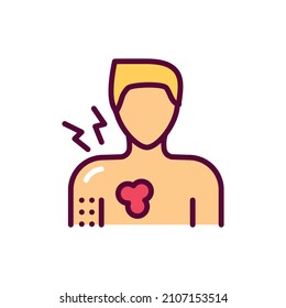 Nausea line icon. Isolated vector element.
