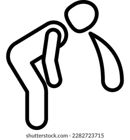 Icono de línea delgada de Nausea. Ilustración vectorial moderna de vómitos.