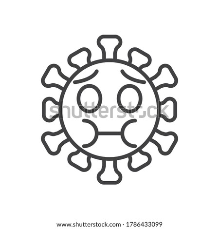 Nauseated emoji face line icon. linear style sign for mobile concept and web design. Coronavirus emoticon feel sick outline vector icon. Symbol, logo illustration. Vector graphics